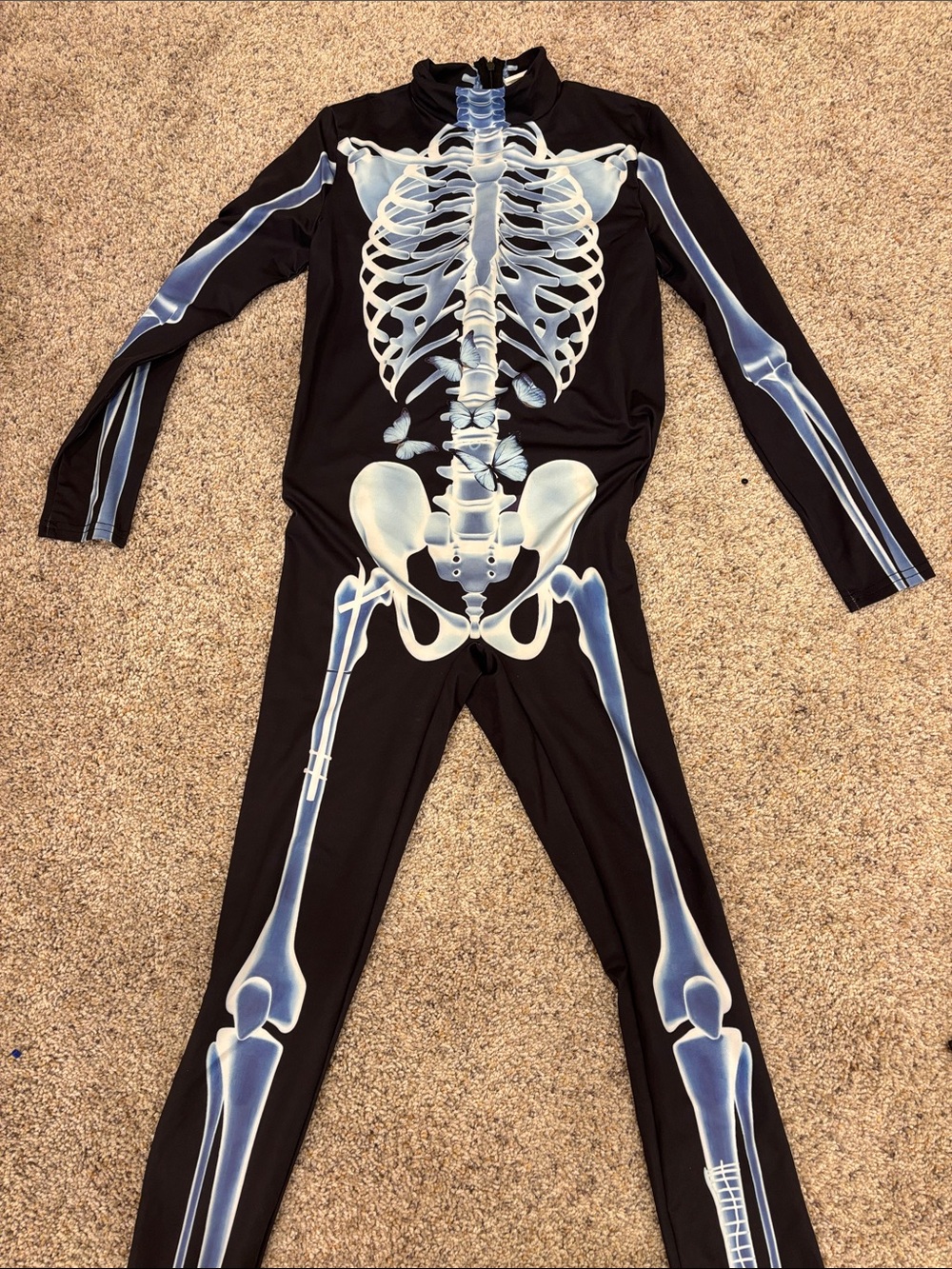 Spirit Black and White Skeleton Jumpsuit Costume